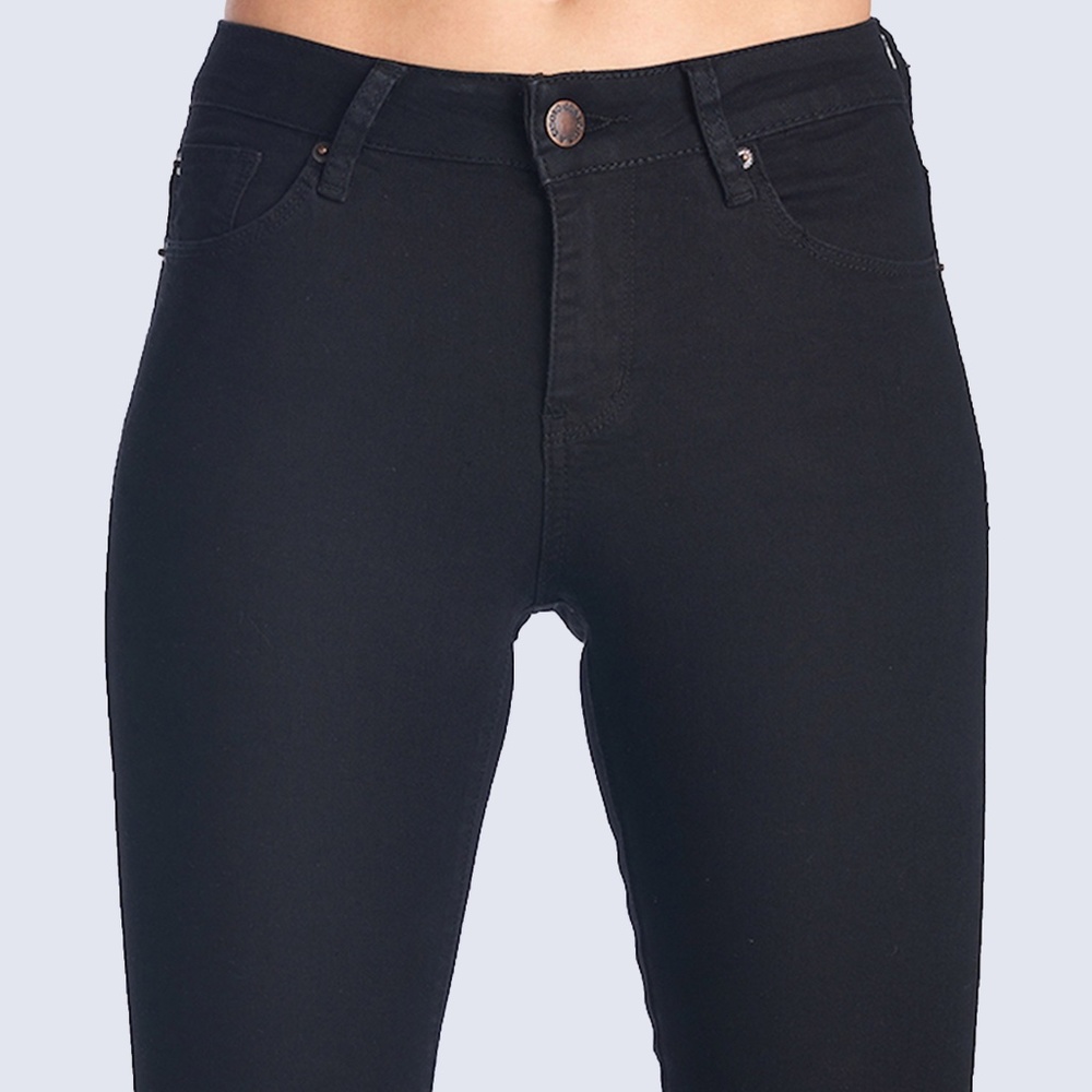 Black Knee Cut Skinny Jeans - Picture 4 of 4
